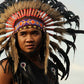 Feather Headdress: Short Warbonnet, Native American Style