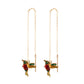 Women'S Dangle Earrings Fashionable Wing Spreading Zircon Hummingbird Long Pendant Earchain Lady Jewelry Fashionable Wing Spread