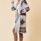 Boho Aztec Tribal Cowichan Southwestern Knit Long Cardigan Sweater Duster Coat Top Western Fall Winter Women'S Outerwear