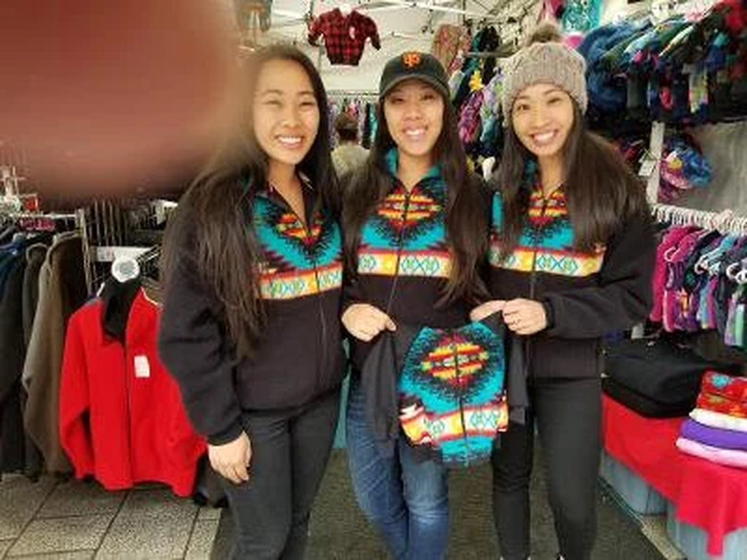 Native American Aztec Fleece Jacket, Men or Women Winter Coat, SOUTHWEST Print, Unisex Sizes, inside Zip Pocket. Choose Your Size XS - XXL