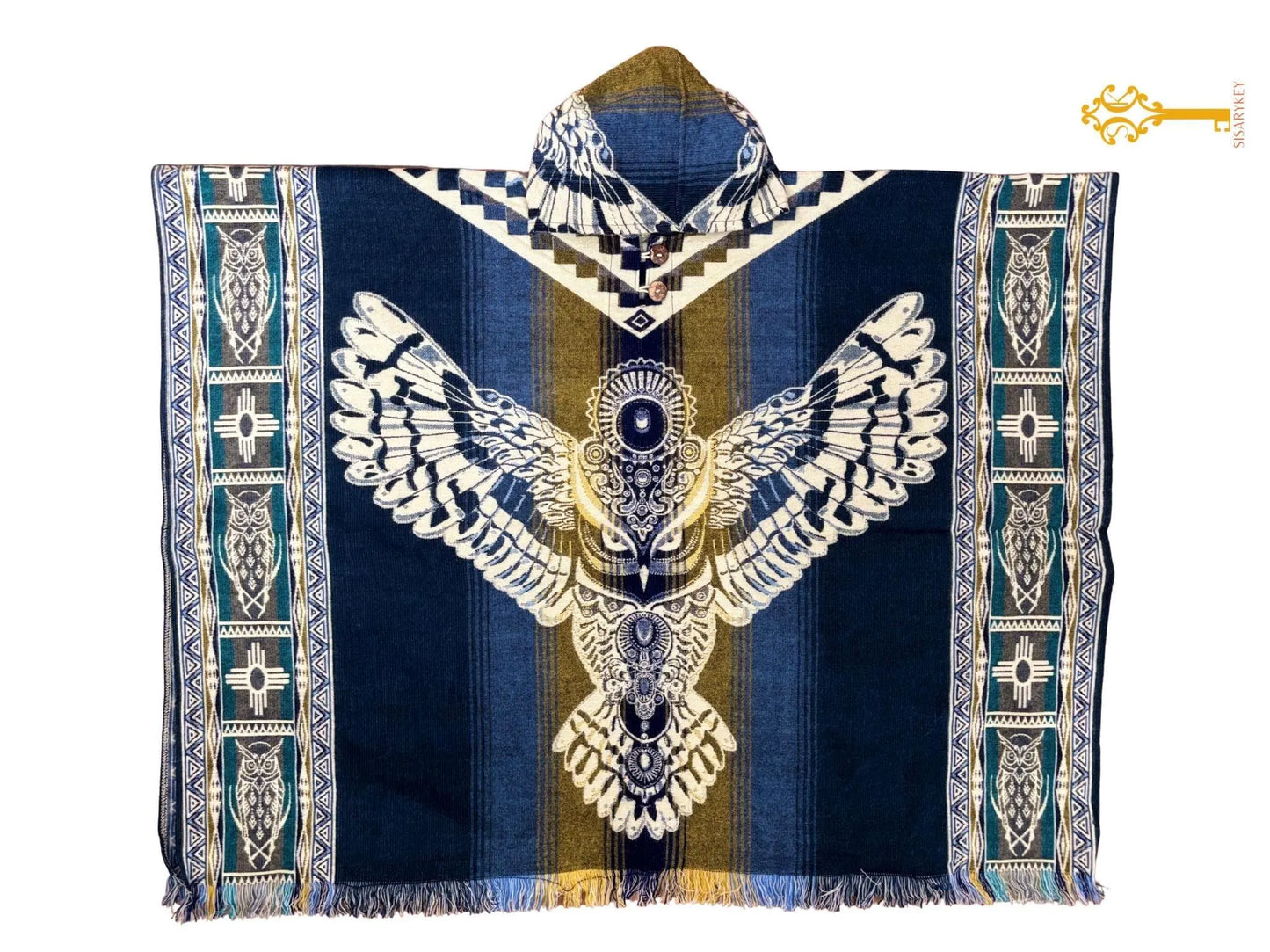 Wise Owl Native Alpaca Poncho | Handmade | Unique Clothing | Christmas Gift Idea|