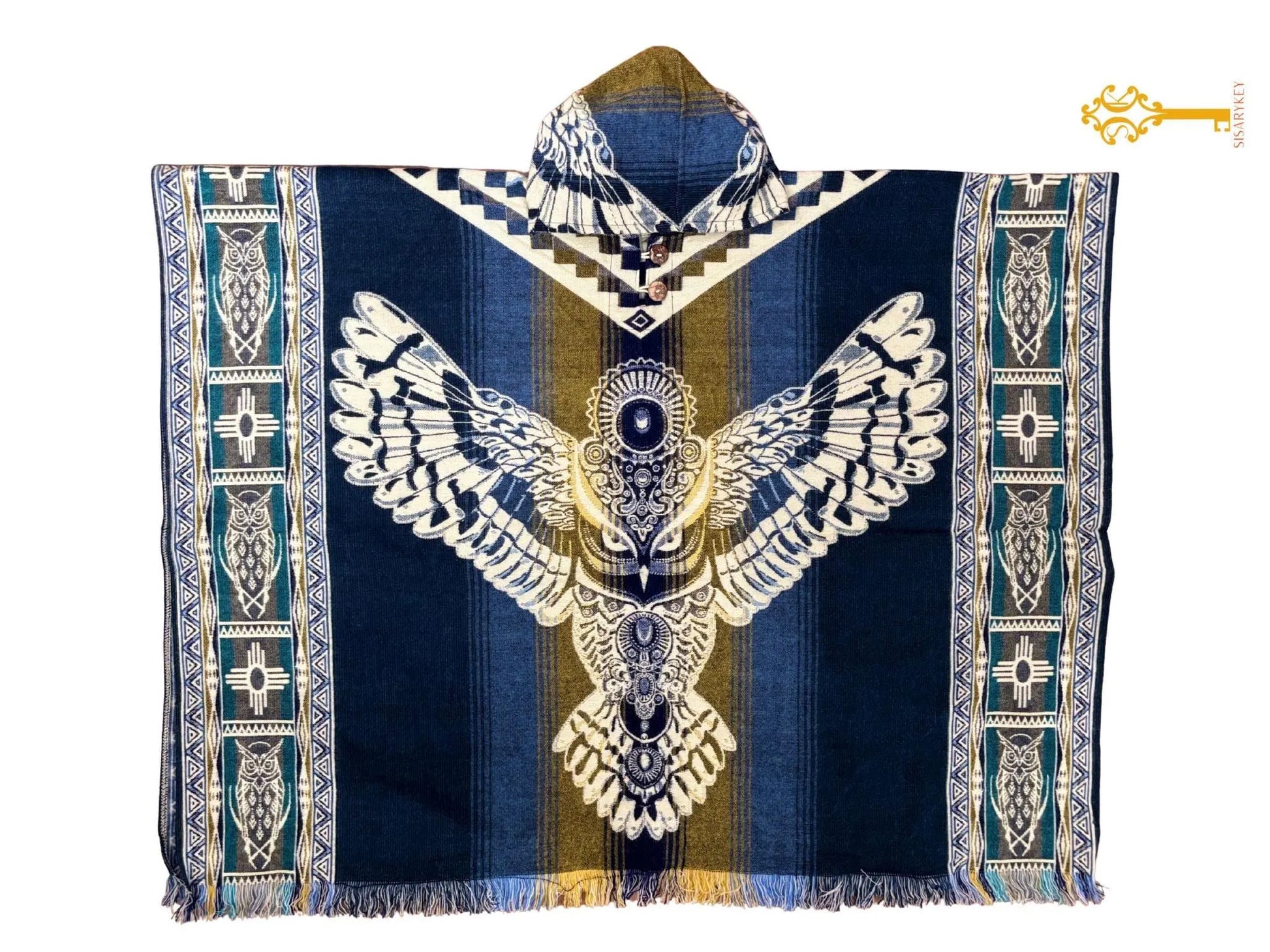 Wise Owl Native Alpaca Poncho | Handmade | Unique Clothing | Christmas Gift Idea|