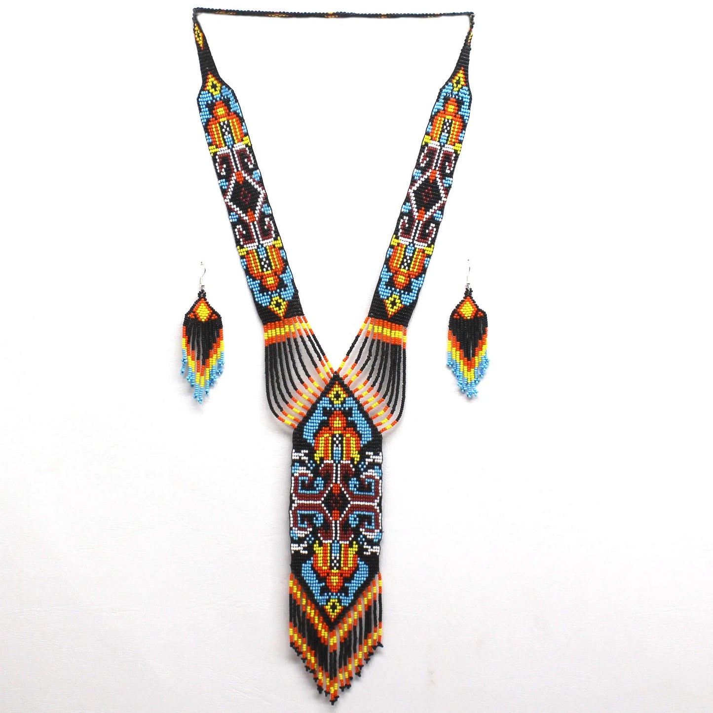Handmade Beaded Necklace with Matching Earrings