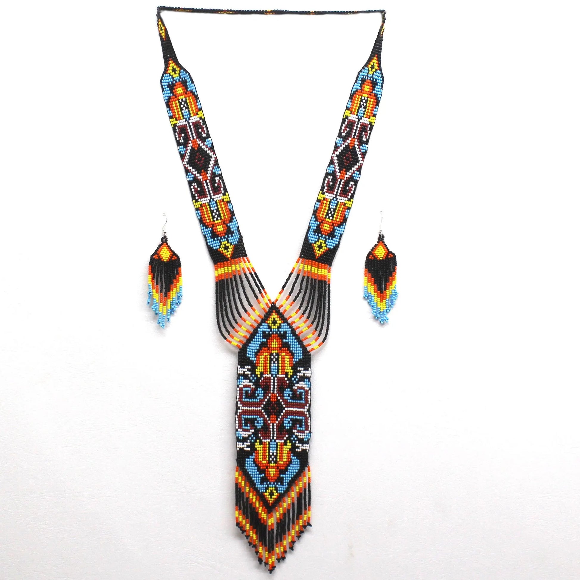 Handmade Beaded Necklace with Matching Earrings