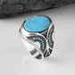 Fashionable Retro Turquoise Men'S Business Ring
