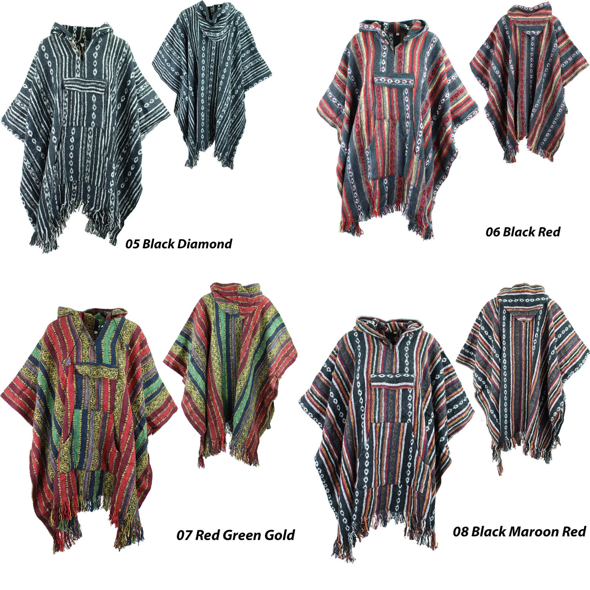 Hooded Poncho Woven 100% Cotton Soft Brushed Warm Hoodie