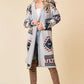 Boho Aztec Tribal Cowichan Southwestern Knit Long Cardigan Sweater Duster Coat Top Western Fall Winter Women'S Outerwear