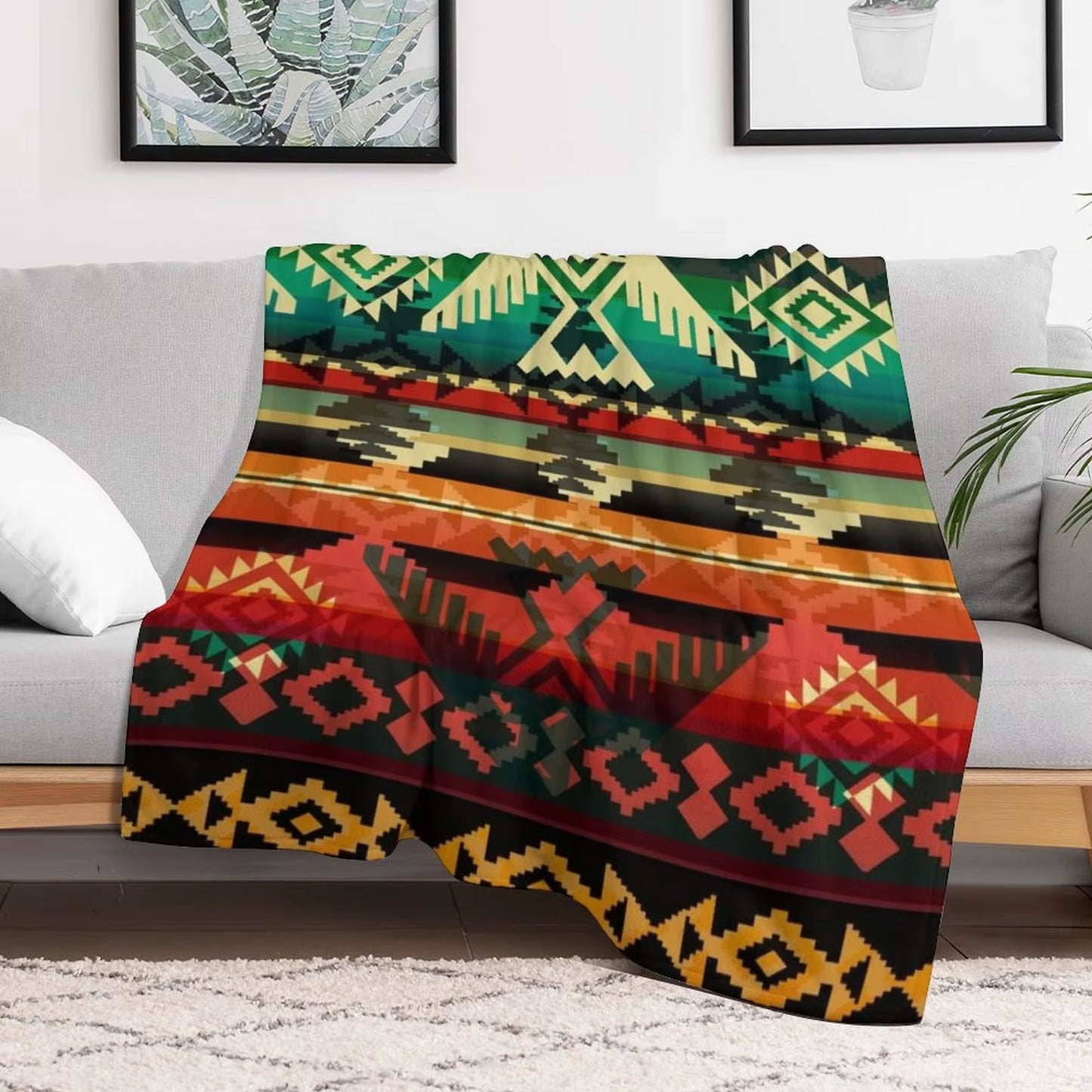 Peyote Visions Native American Pattern Throw Blanket Plush Summer Beddings Decorative Sofa Thermal Blankets