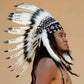 Indian Headdress Replica, Black and White, Short Length