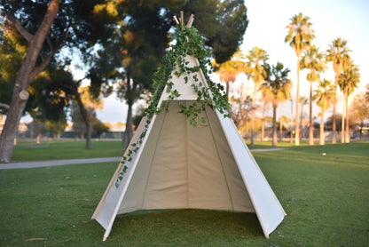 8' Front Open Saguaro Canvas Teepee, Kids/Adult Teepee, Kids Play Tent, Childrens Play House, Tipi,Kids Room Decor