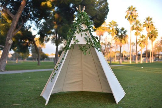 8' Front Open Saguaro Canvas Teepee, Kids/Adult Teepee, Kids Play Tent, Childrens Play House, Tipi,Kids Room Decor