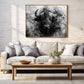 Bison Portrait Black and White Canvas Print, Abstract Wildlife Art, Bison Wall Decor, Slim Canvas Print, Contemporary Wildlife Art