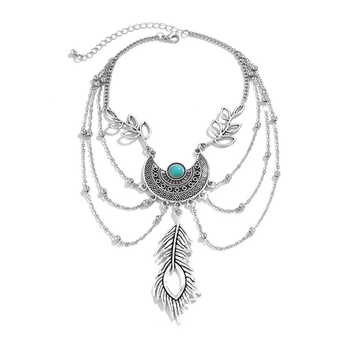 Vintage Metal Feather Pendant Upper Arm Bracelet Boho Metal Pattern Metal Arm Bracelet Women Indian Dance Body Jewelry
