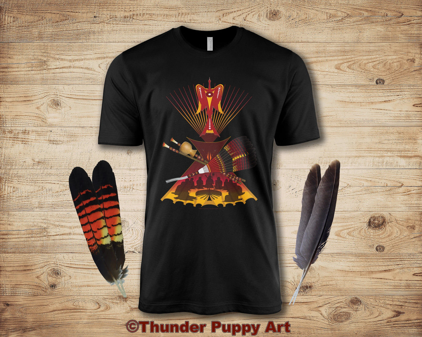Native American Shirt, Peyote Lodge, Water Bird, Portion Donated, Shamanic Art, Peyote Fan, MMIW, Orange Shirt Day, Unisex Short Sleeve Tee