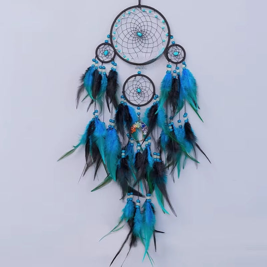Dream Catcher Vintage Wind Chime Hanging Ornament Home Decor Indian Natural Stone Tree of Life Dream Catcher Wall Decor