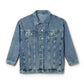 Denim Jacket: Native American Skull War Bonnet - Boho Festival Style