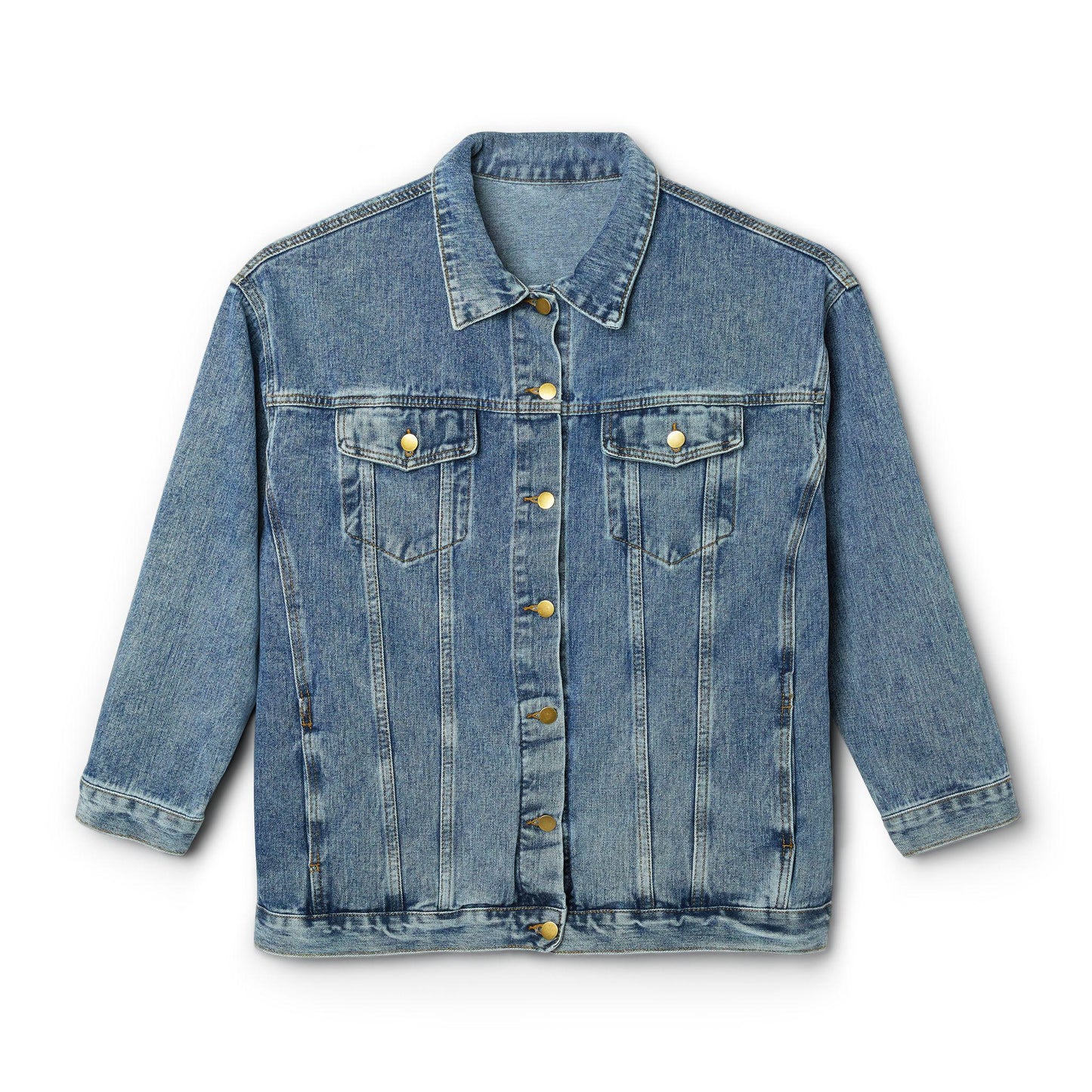 Denim Jacket: Native American Skull War Bonnet - Boho Festival Style