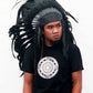 Black Feather Indian Headdress Replica Medium Lenght