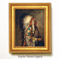 Framed Native American Oil Painting Print on Canvas, Indian Chief Canvas Art Print of Antique Painting, Framed Fine Art Native American Art