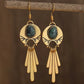 Retro Bohemian New Imitation Turquoise Inspired Elegant Tassel Earrings Fashion Women'S Festival Party Jewelry Accessories Gifts