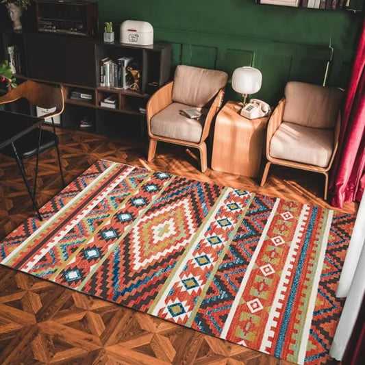 Morocco Bedroom Decor Ethnic Rug Home Thick Non-Slip Carpet Fluffy Soft Study Floor Mat Retro American Carpets for Living Room