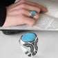 Fashionable Retro Turquoise Men'S Business Ring