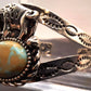 BRACELET- Western Concho Cactus Turquoise Buffalo Open Cuff Bangle