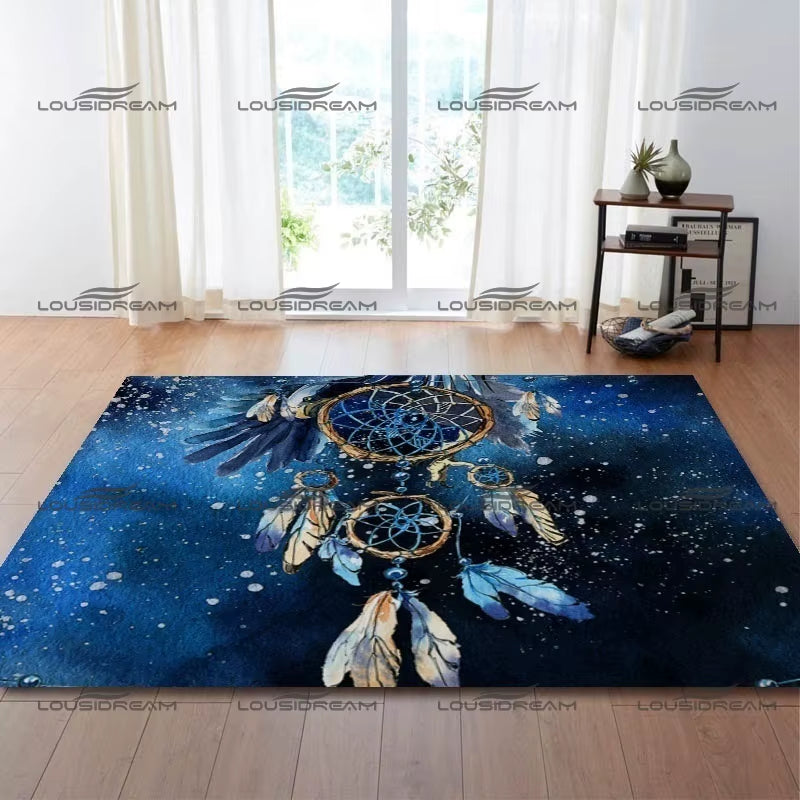 Dream Catcher Art Deco Carpet Square Flannel Divination Floor Mats Retro Indian Home Living Room Rugs Bedroom Carpet