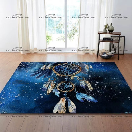 Dream Catcher Art Deco Carpet Square Flannel Divination Floor Mats Retro Indian Home Living Room Rugs Bedroom Carpet