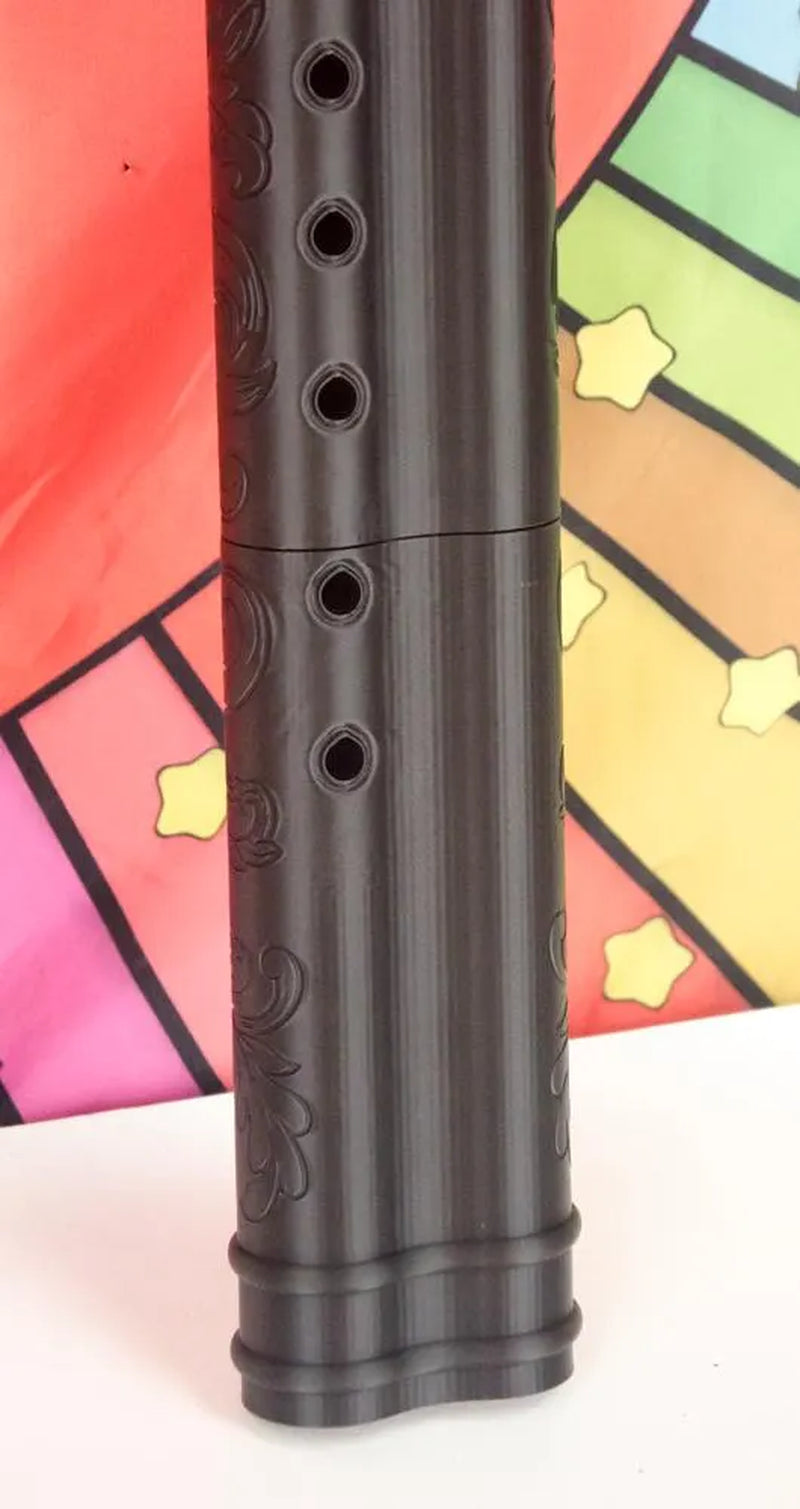 Baflute F# Medium Low Tone Drone Flute, 432Hz Double Chamber Drone Flute, Native American Style Flute, Black