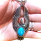 Turquoise Eagle Necklace, Eagle Pendant Necklace, Thunderbird Necklace, Stainless Steel Necklace, Birthday Gift, Turquoise Jewelry