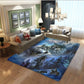 Wolf & Winter Forest Flannel Mat - Non-Slip Machine Washable Rug for Bedroom, Living Room & Bathroom, Cozy Home Decor