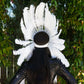 Feather Headdress, Inspired White Feather Headdress with Faux Fur and Beaded Headband ZUCKER®