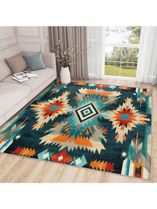 Geometric Totem Carpet Native American Area Rug Southwestern Tribal Rugs Ethnic Geometric Abstract Carpet anti Slip Large Carpet