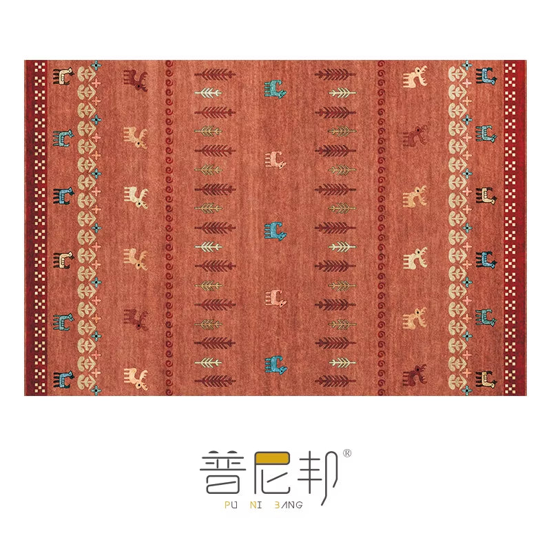 American Moroccan Bedroom Decor Bedside Carpet Washable Carpets for Living Room Nordic Ethnic Lounge Rug Soft Non-Slip Floor Mat