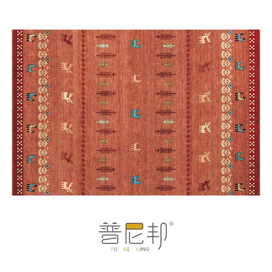 American Moroccan Bedroom Decor Bedside Carpet Washable Carpets for Living Room Nordic Ethnic Lounge Rug Soft Non-Slip Floor Mat