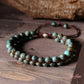 Natural African Turquoise Bracelet - Green Turquoise Stone Braided Bracelet - Green Gemstone Healing Bracelet Gift to Him, Gift to Her