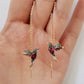 Women'S Dangle Earrings Fashionable Wing Spreading Zircon Hummingbird Long Pendant Earchain Lady Jewelry Fashionable Wing Spread