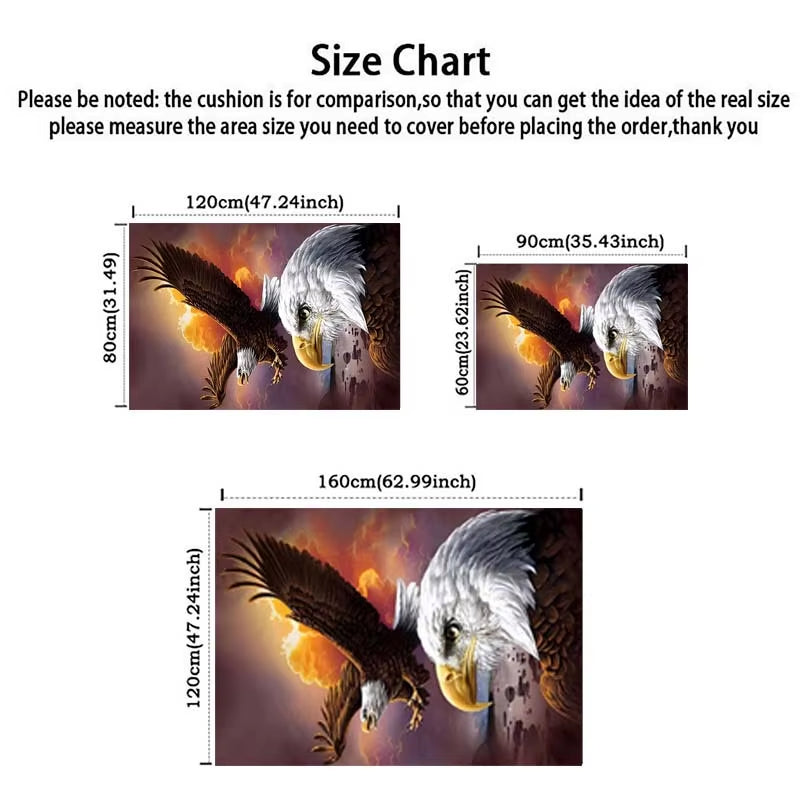 Majestic Eagle Sunset Rug for Elegant Homes | Wildlife Art Area Rugs | Luxury Living Room Decor Skid Resistant Carpet
