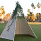 8' Front Open Saguaro Canvas Teepee, Kids/Adult Teepee, Kids Play Tent, Childrens Play House, Tipi,Kids Room Decor