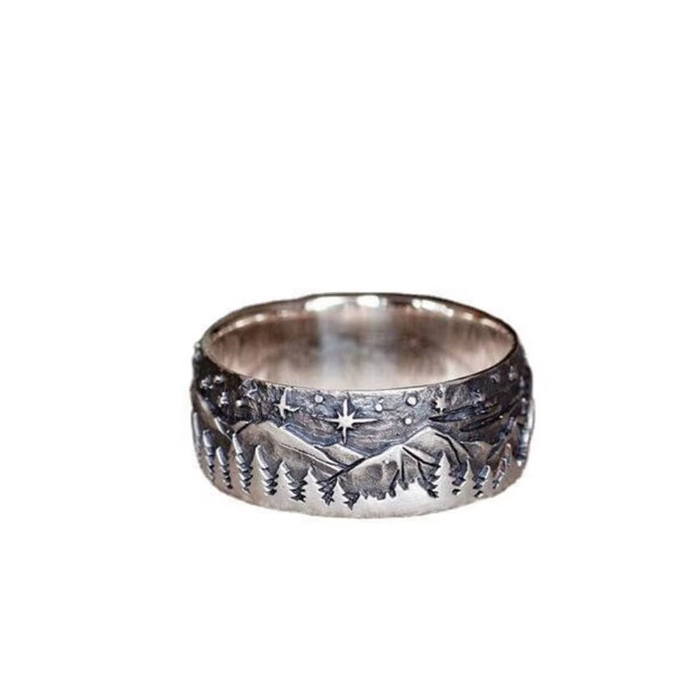 Punk New Simple Retro Trend Niche Men'S Forest Wolf Ring Crazy Party Jewelry Fashion Bully Men'S Party Ring Accessories