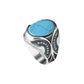 Fashionable Retro Turquoise Men'S Business Ring