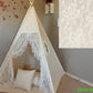 Flora Ivory Lace Canvas Kids Teepee, Play Teepee, Lace Teepee, Kids Play Tent, Childrens Play House, Tipi,Kids Room Decor