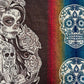 Alpaca Handmade Poncho | Catrina Skull Mexican Day of the Dead | Men or Women | Genuine Alpaca Wool One Size
