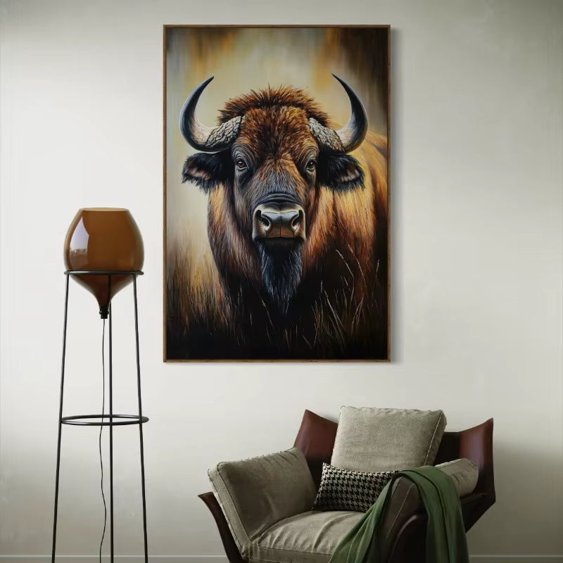 Native American Bison Rustic Buffalo Wildlife Animal Art Poster Canvas Painting Wall Prints Picture for Living Room Home Decor
