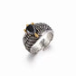 925 Sterling Silver Elegant Luxury Jewelry Black Zircon Eagle Adjustable Rings for Women Couple Accessories Jewellery Money 925