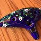 Hand-Decorated Ceramic Zelda Ocarina - Daisy Vine Design