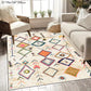 Moroccan Pattern Rug Velvet Dot Plastic Bottom Living Room Bedroom Study Balcony Machine Washable Indoor Outdoor