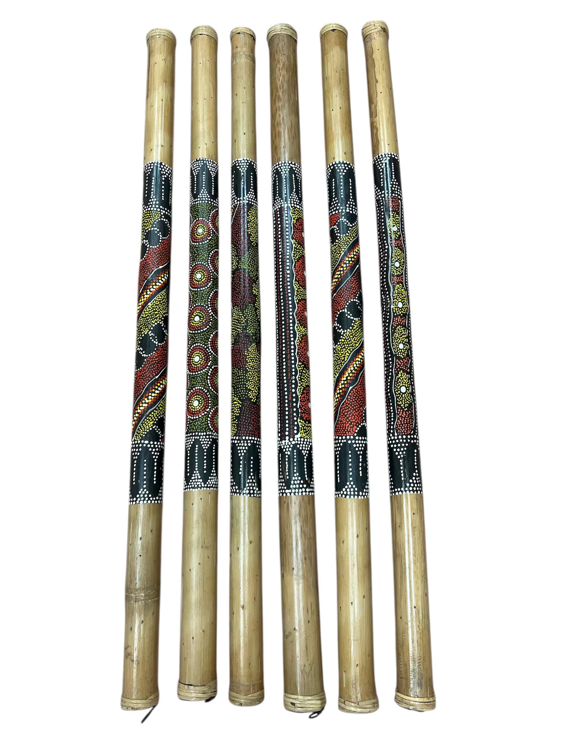 Terre Bamboo Rain Stick, Rain Maker 24" 32" 40" 48" 59" Painted, Burned, Cave or Maori Design
