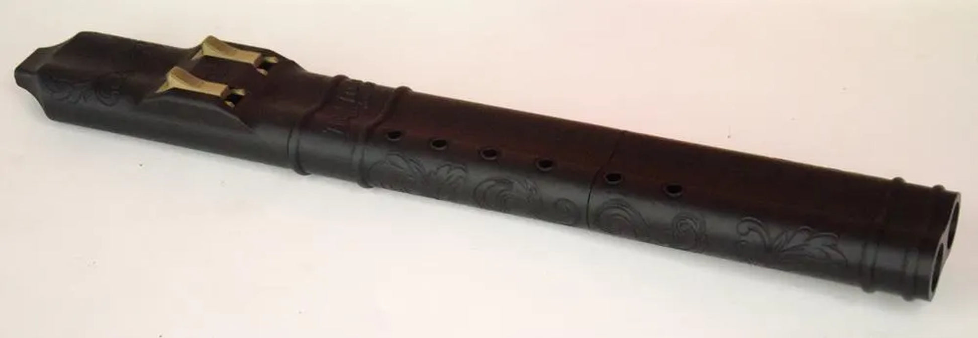Baflute F# Medium Low Tone Drone Flute, 432Hz Double Chamber Drone Flute, Native American Style Flute, Black